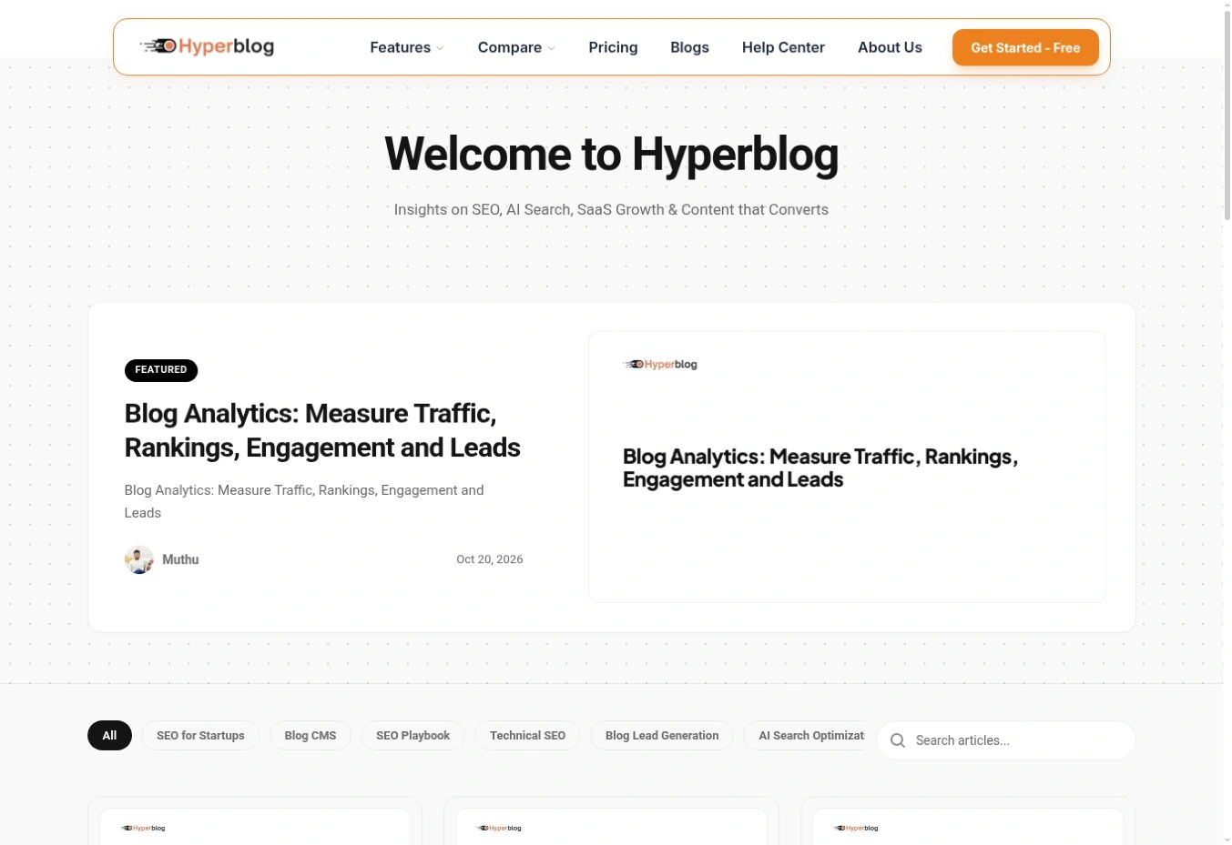Hyperblog live blog on the connected hyperblog.io/blogs address